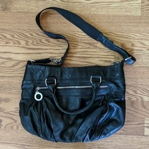 BCBG Black Leather Shoulder Bag